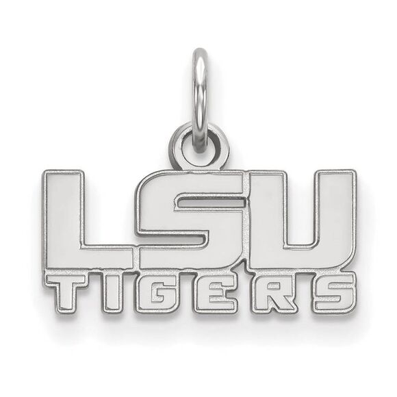 Black Bow Jewelry Co. Jewelry - Sterling Silver Louisiana State XS (Tiny) 'LSU TIGERS' Charm Pendant